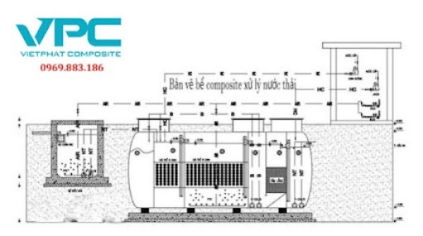 Bản vẽ bồn composite xử lý nước thải