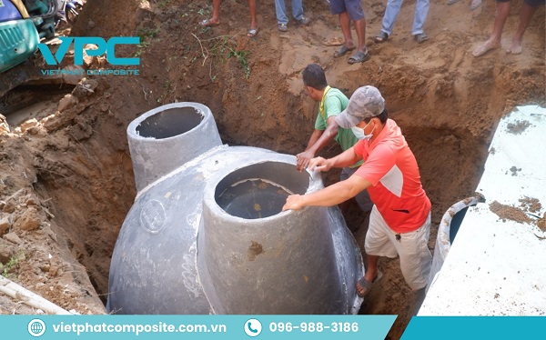 Quy trình lắp đặt và thi công bể biogas composite