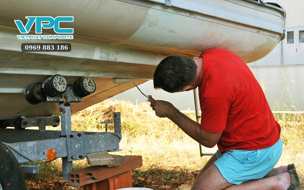 Quy trình sửa chữa thuyền composite - Phủ lớp gelcoat