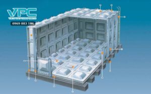 Bể composite vuông bọc thép ngoài