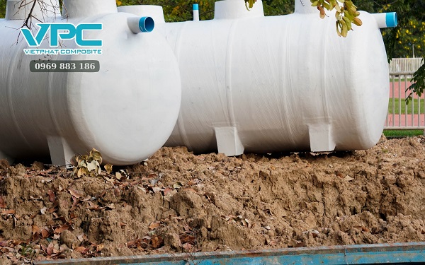 Bồn composite xử lý nước thải hình trụ nằm